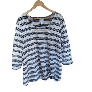 Striped Navy and White Women's Top